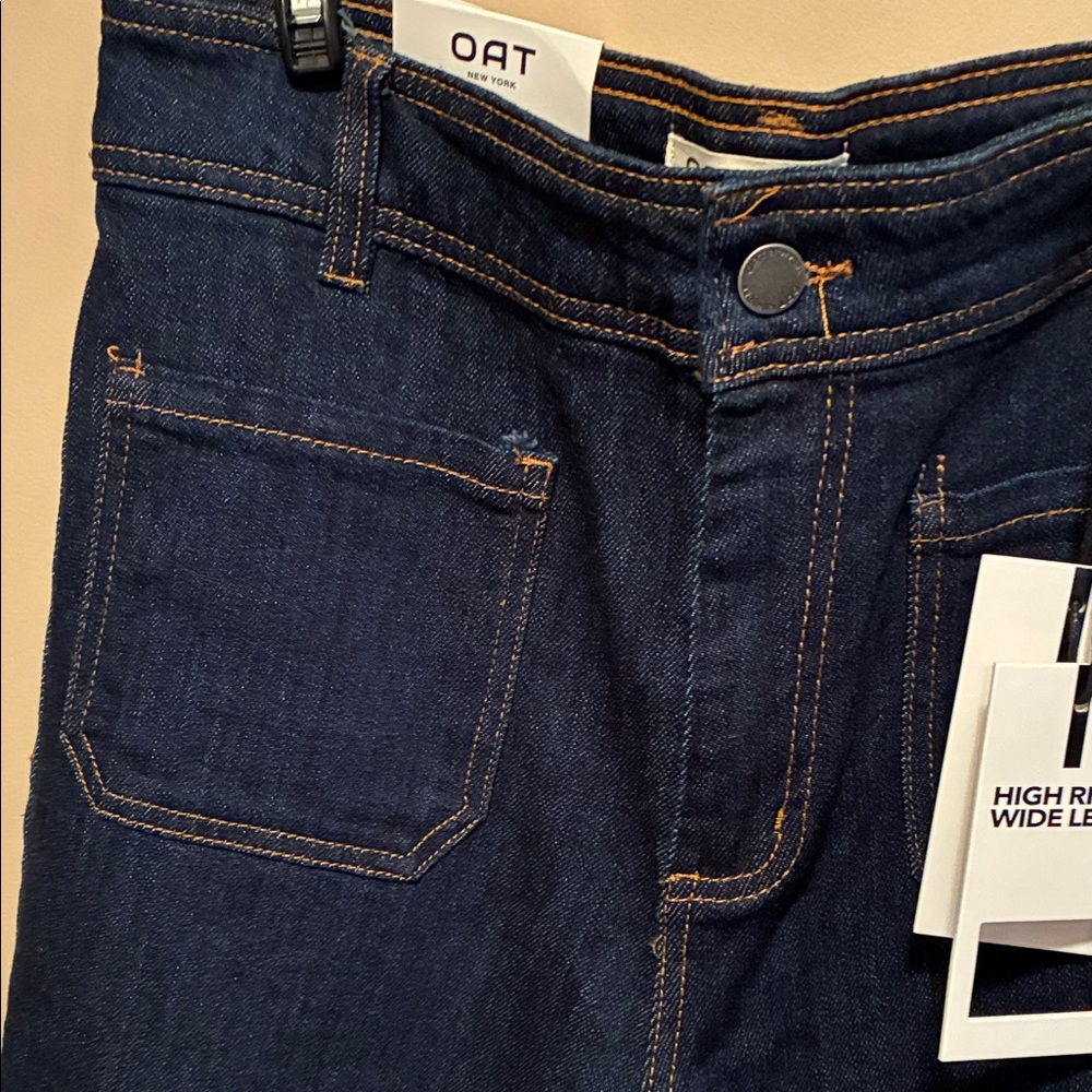 Oat New York Dark Blue Flare Jeans - Picture 2 of 8